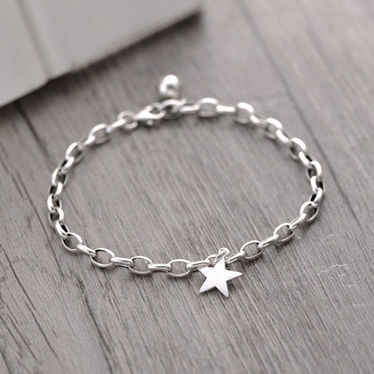 Open-Link Star Charm Bracelet in Silver — product photograph 1