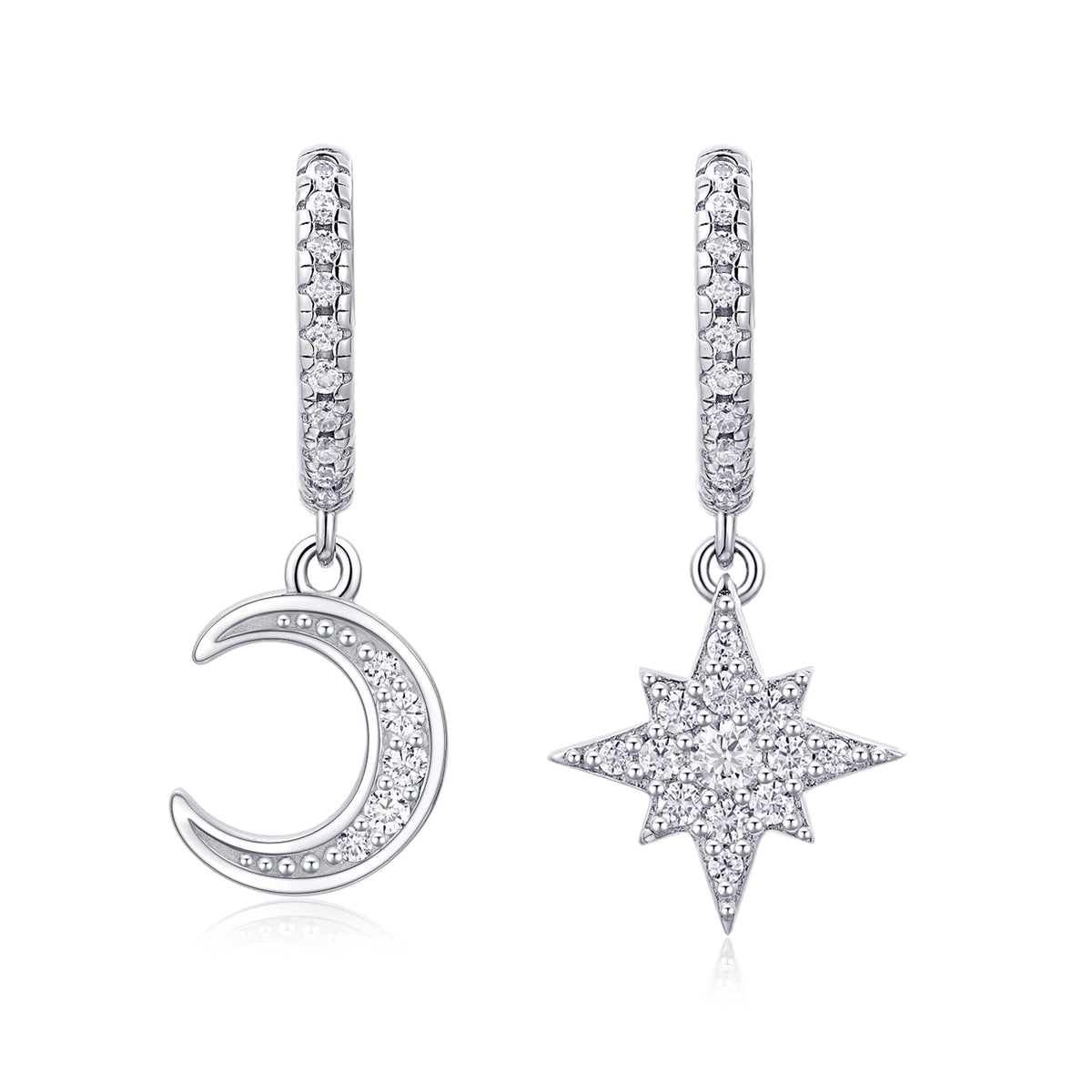 Star And Moon Interdependent Fashionable Earrings - view 6