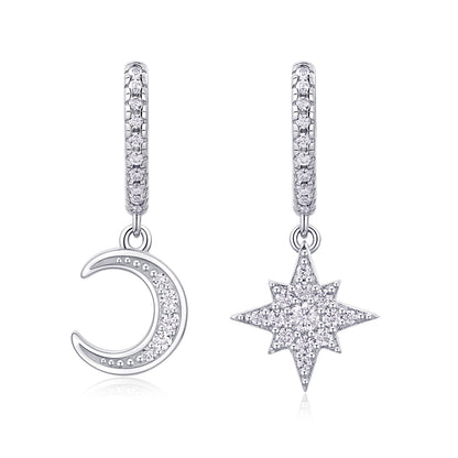 Star And Moon Interdependent Fashionable Earrings - view 6