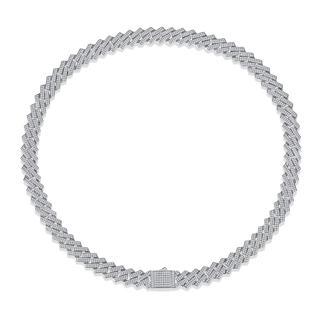 Man Luxury Fashion Mosan Diamond S925 Silver Necklace