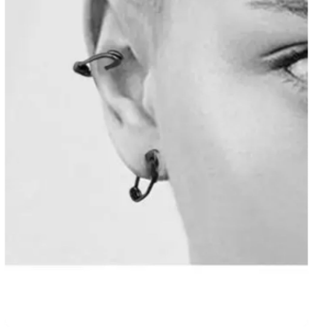 925 Sterling Silver Earrings With Male And Female Personality Single Korean Version Pin