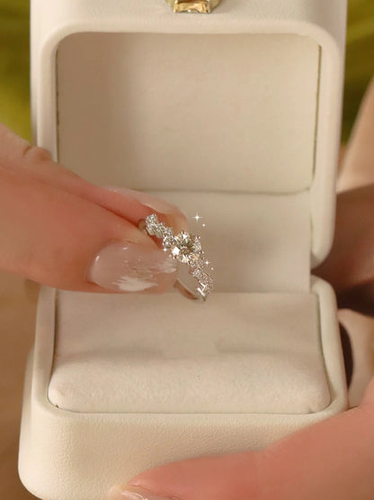 Adjustable One-Carat Moissanite Ring in S925 Silver - product view 4