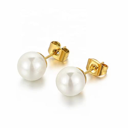 S925 Sterling Silver Needle Natural Freshwater Pearl Ear Studs - view 3