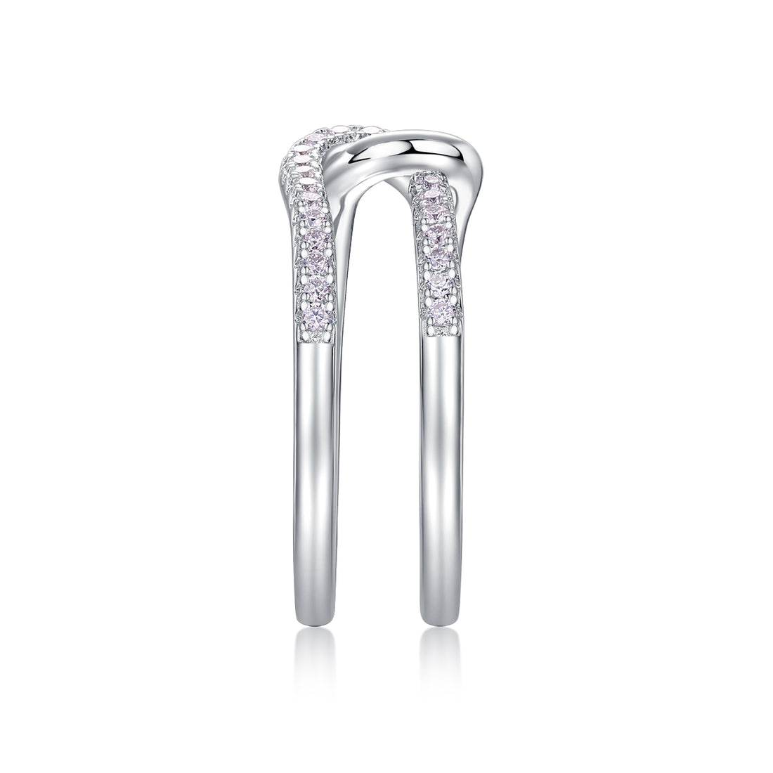 S925 Silver 3.7g Platinum Plated Moissanite Ring, 22pcs D VVS1 Interlocking Band, GRA