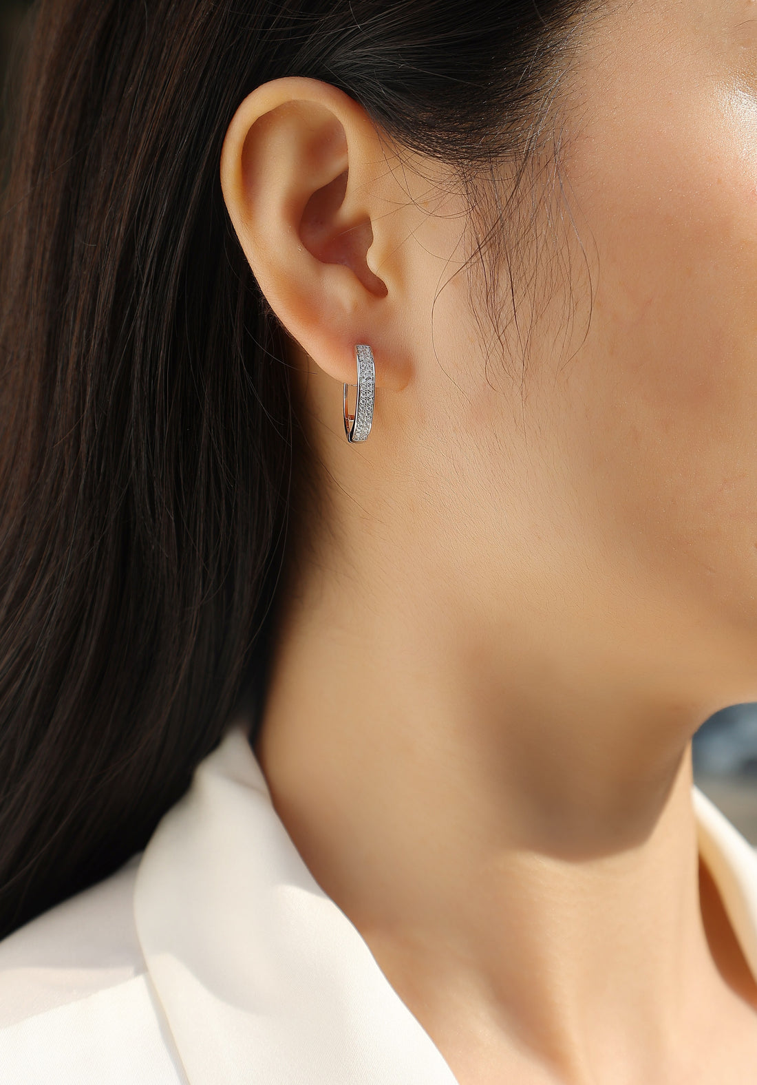 Firefly Light Moissanite S925 Sterling Silver Platinum-plated Stud Earrings