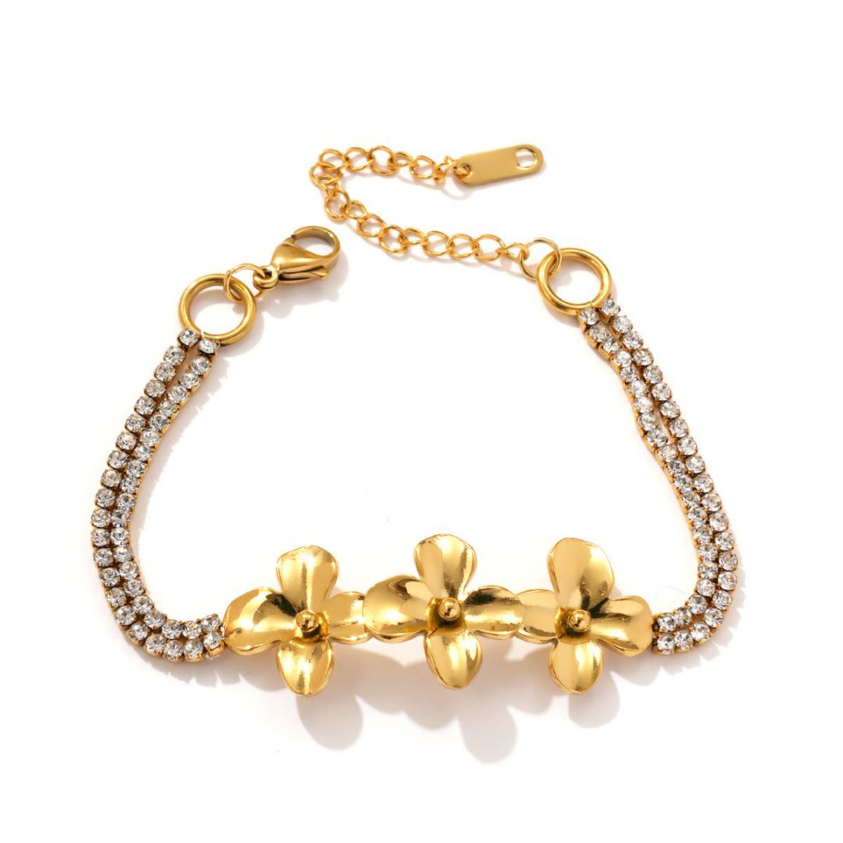 Light Luxury Gold Plated Stainless Steel Flat Bracelet - view 6