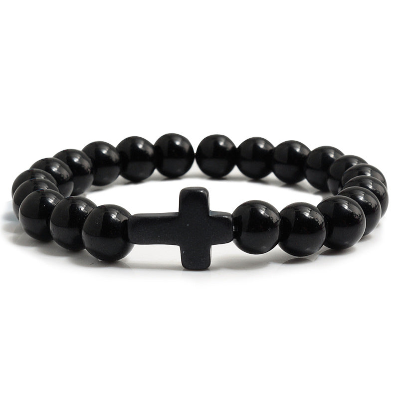 Blue Turquoise Cross Bracelet - view 4