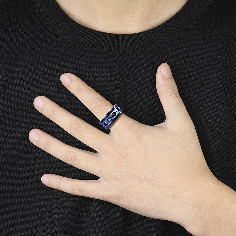 Personality Ring Titanium Steel Hip Hop Simplicity - view 5