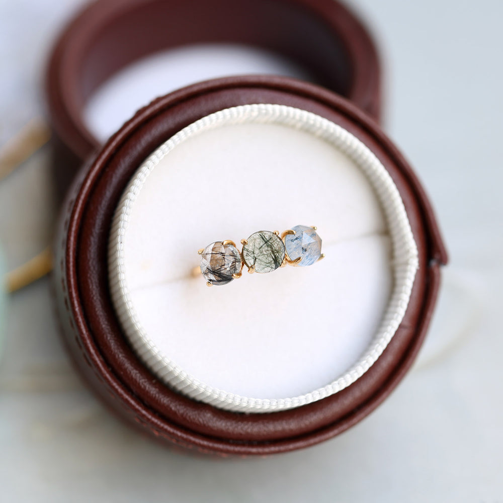 Blue-Accent Silver Ring - product view 3