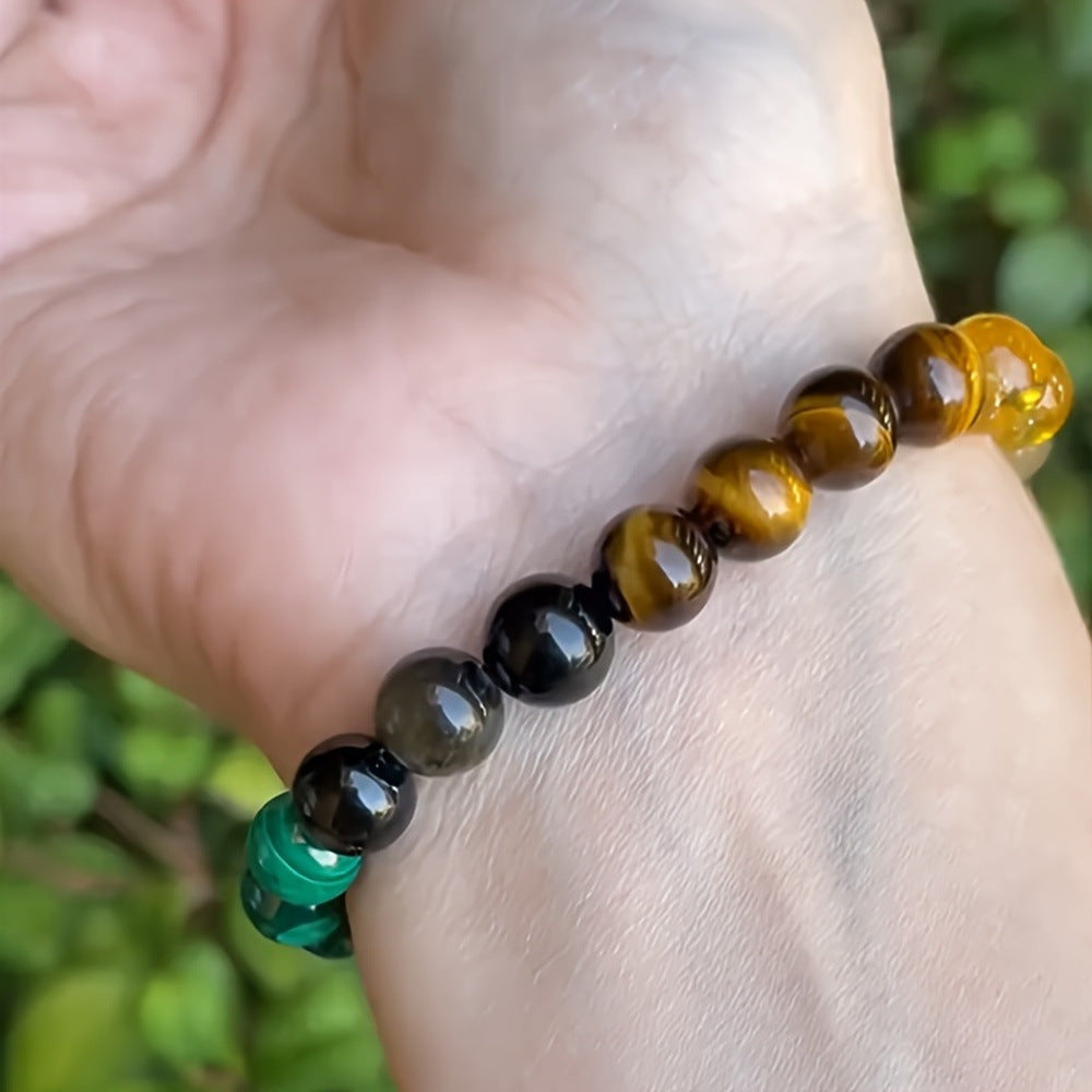 Universal Natural Stone Bracelet Citrine Dongling Stone Malachite - view 2