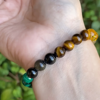 Universal Natural Stone Bracelet Citrine Dongling Stone Malachite - view 2
