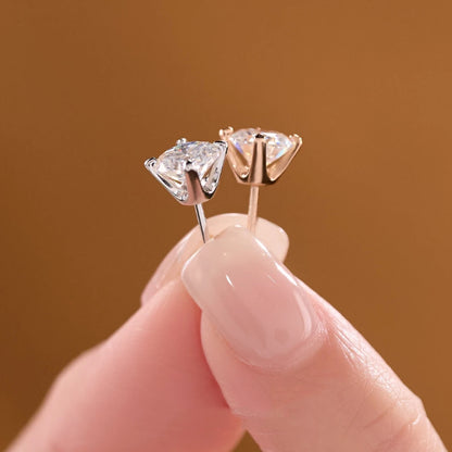 Four-Prong Screw-Back Moissanite Stud Earrings - view 1