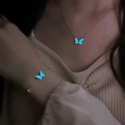Luminous butterfly bracelet set