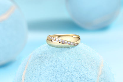 Moissanite Solitaire Ring in Gold-Tone Silver - product view 4