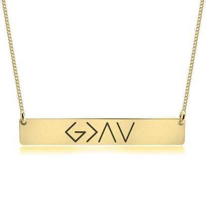 One Word Horizontal Bar Pendant