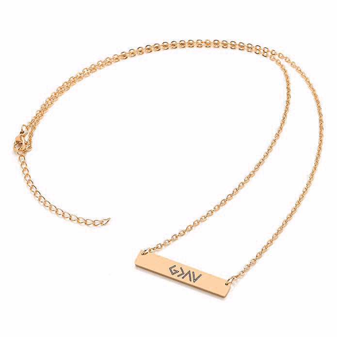European And American Fashion One Word Horizontal Bar Pendant