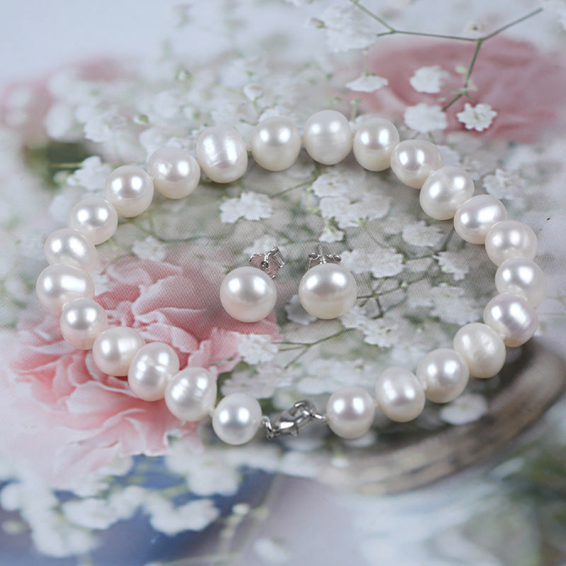 Pearl Necklace, Bracelet & Stud Earring Set - view 4