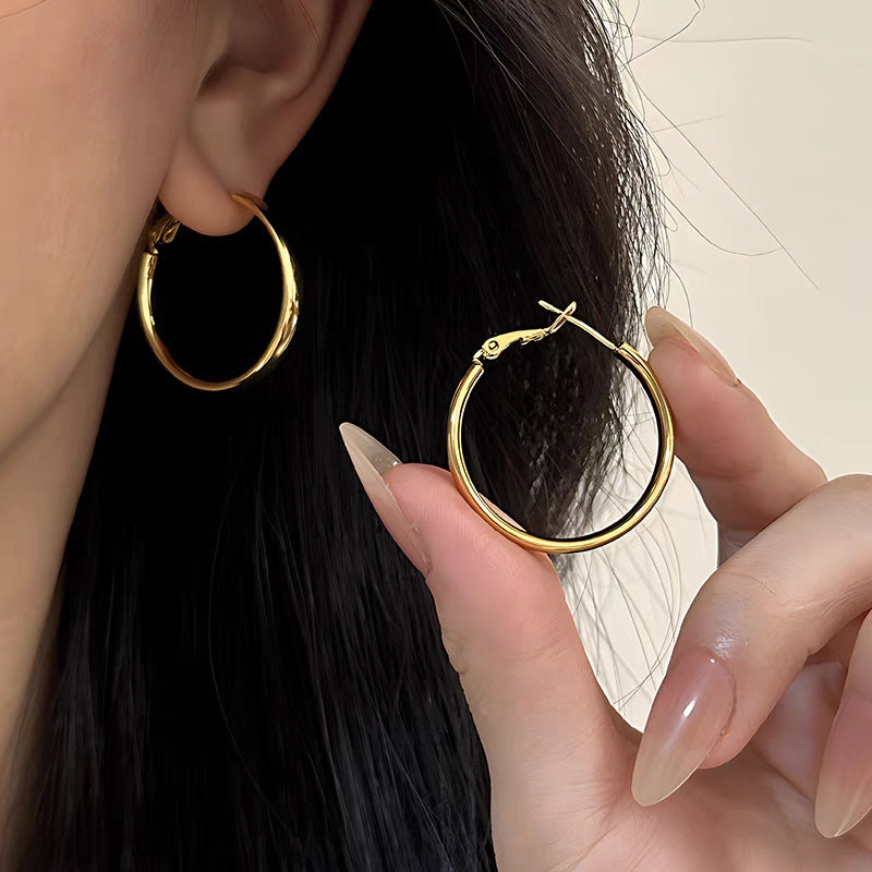 925 Silver Needle Internet Celebrity Same Style Gold Earrings Women's Light Luxury...