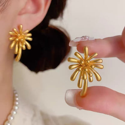 925 Silver Needle Internet Celebrity Same Style Gold Earrings Women's Light Luxury...