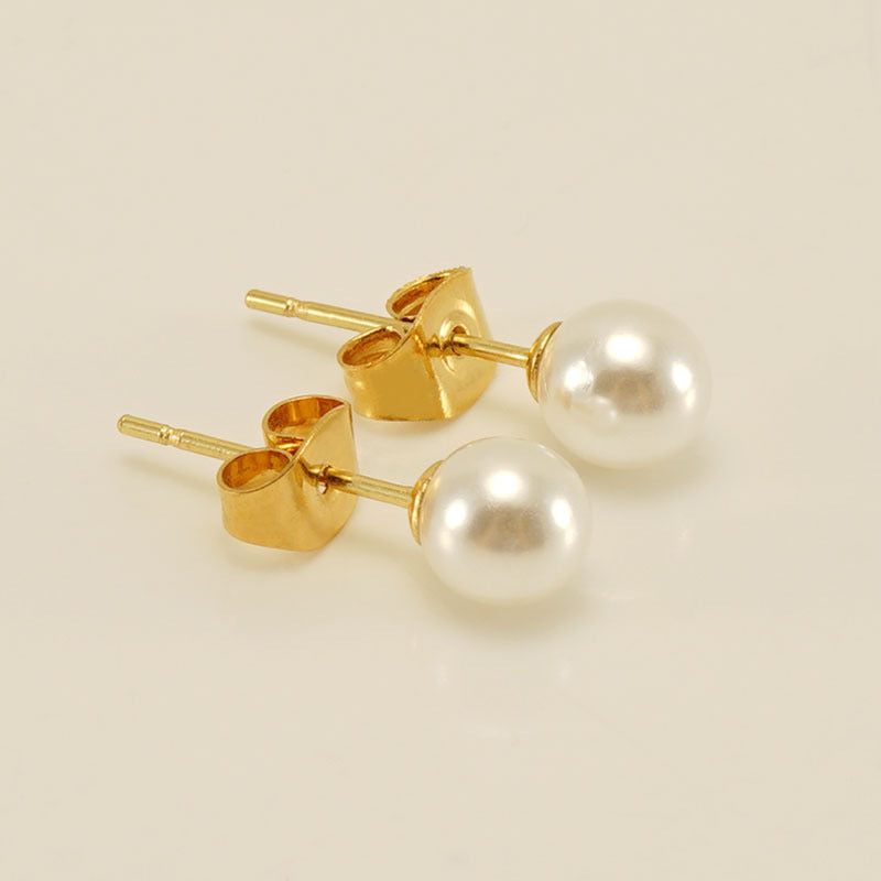 Pearl stud earrings