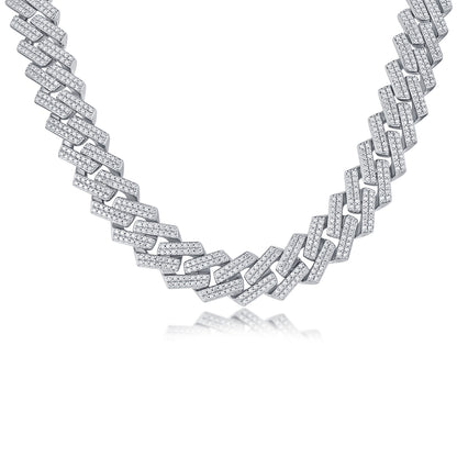 Man Luxury Fashion Mosan Diamond S925 Silver Necklace