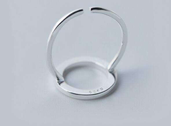 Open Circle Silver Statement Ring - product view 2