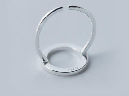 Open Circle Silver Statement Ring - product view 2