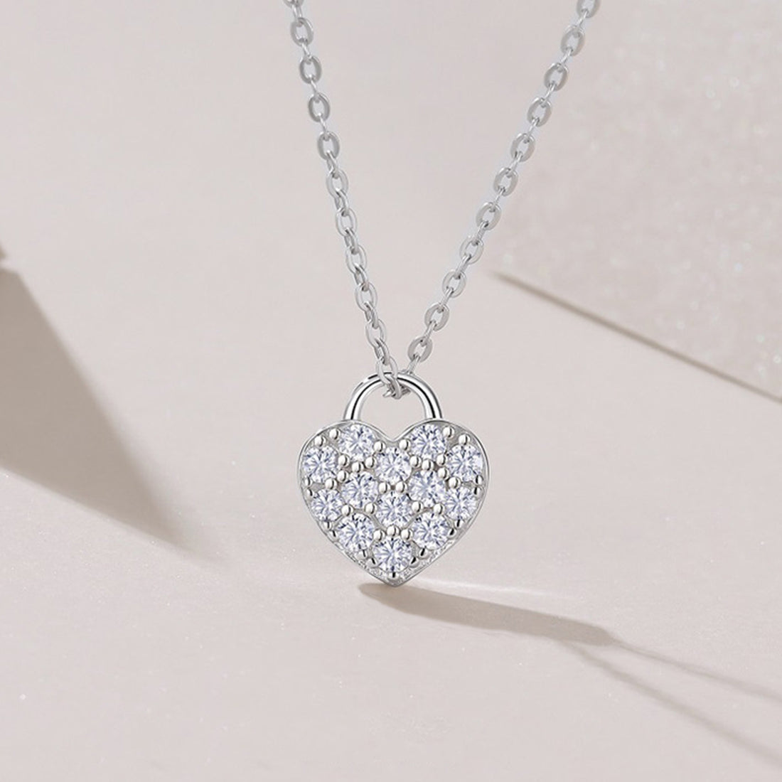S925 Silver 4g Pave Heart Moissanite Necklace, D VVS1, 40&5cm, GRA Certified