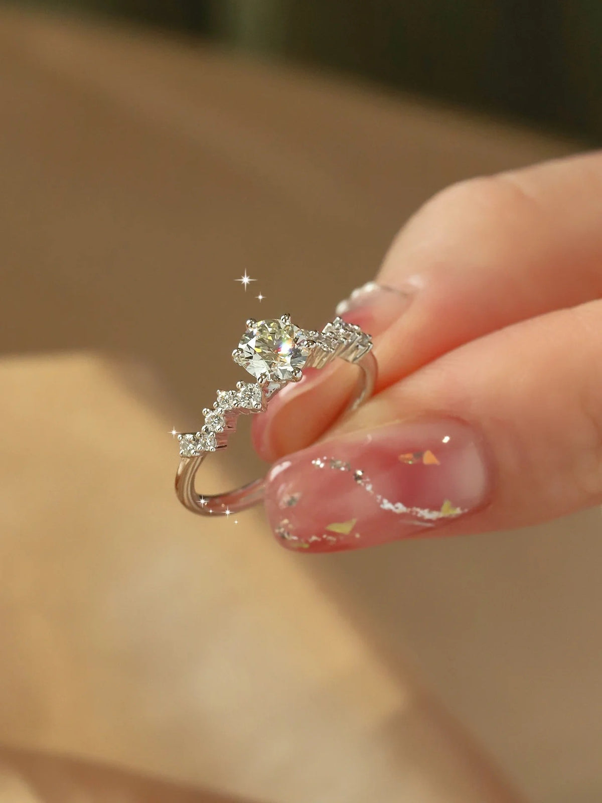 Adjustable One-Carat Moissanite Ring in S925 Silver - product view 2