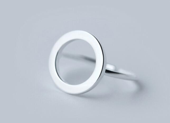 Open Circle Silver Statement Ring - product view 4