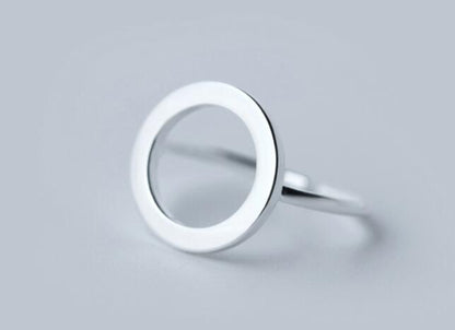 Open Circle Silver Statement Ring - product view 4