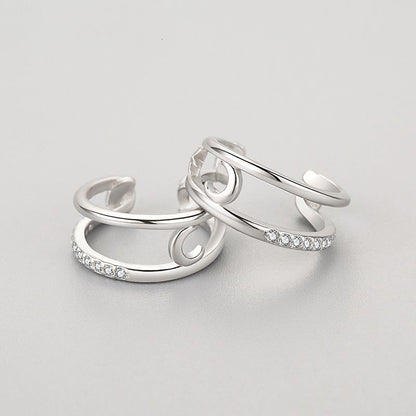 Star-Moon Silver Ear Cuffs - product view 1