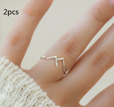 Mountain-shaped Copper Creative Custom Ladies Ring - view 2